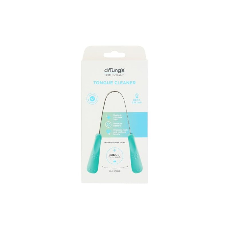 Dr. Tung's Limpiador de lengua de acero inoxidable, 1 unidad