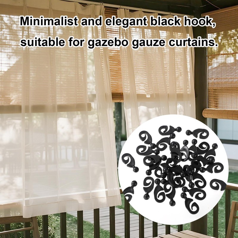 30pcs Gazebo Curtain Hooks, Plastic Shower Track Rings Multipurpose Accessories