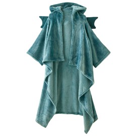 Vertbaudet Kids & Parents Blanket with Sleeves Aqua/Dragon Teens/Adults