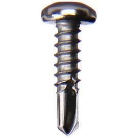 410 Stainless Steel Self-Drilling Screw, Plain Finish, Pan Head, Square Drive, #3 Drill Point, #10-16 Thread Size, 3/4" Length (Pack of 25)