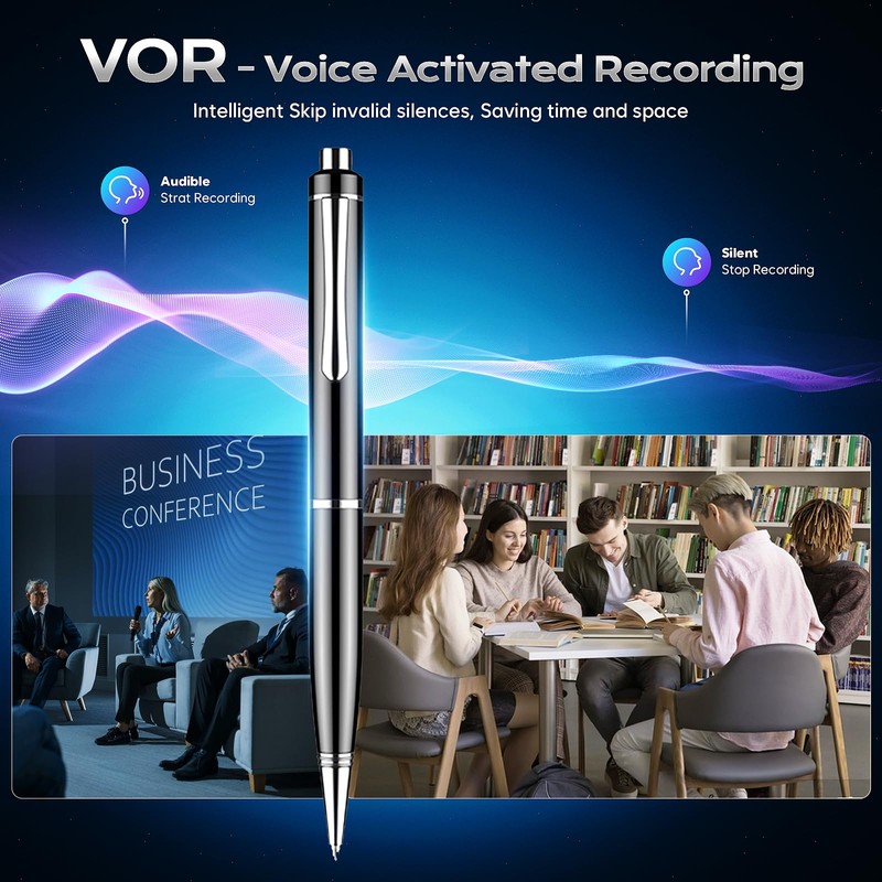 Voice Recorder with Playback, 128GB Digital Voice Activated Recorder with