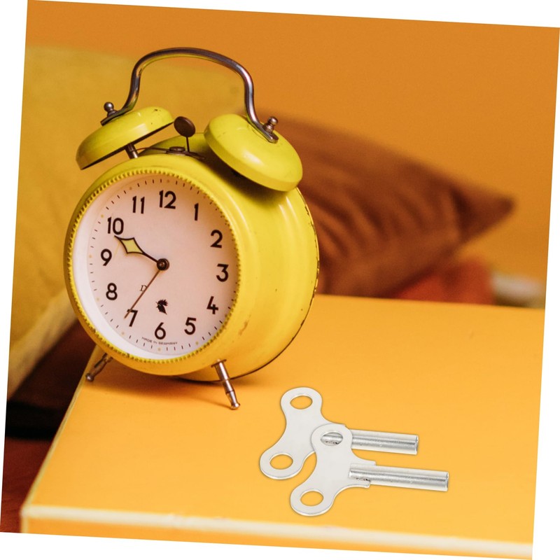 Operitacx 2Pcs Vintage Desk Clock Winding Keys Durable Steel Mechanical