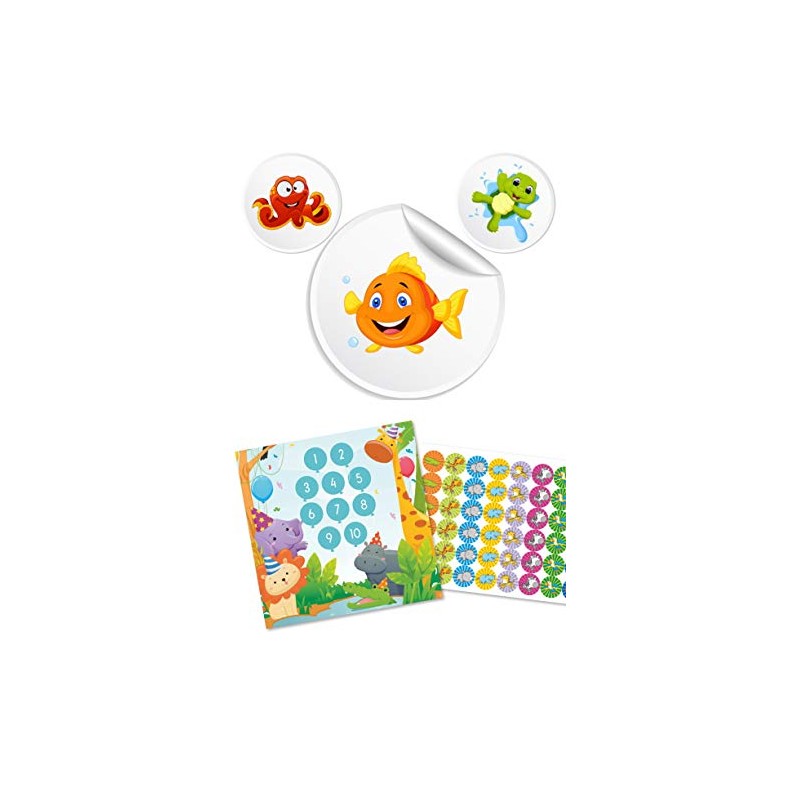 Potty Trainer with 8 Toilet Stickers Underwater Animals + Reward