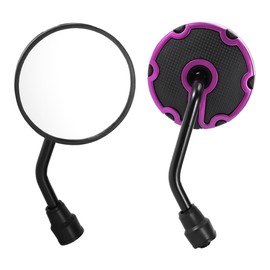 REPAIROCK 1 Set Motorcycle Rear View Mirrors Bar End Side Mirrors Mount Universal Adjustable Iron Plastic Purple Black M10 Round Shape