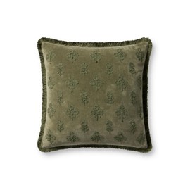 Loloi Darla Pillow, 18'' x 18'' Cover Only, Olive