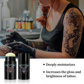 Tattoo Aftercare Balm Stick 2 pcs, Tattoo Healing Color Enhancing Cream for New, Revitalizing Old Tattoos, Non-Greasy, Fragrance-Free Tattoo Butter Moisturizer Vegan Cruelty Free