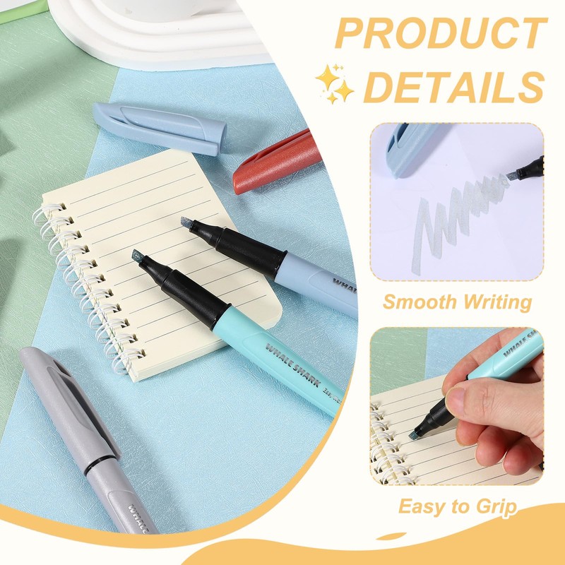 PATIKIL Shiny Highlighter Set of 6 Sparkle Marker No Lead