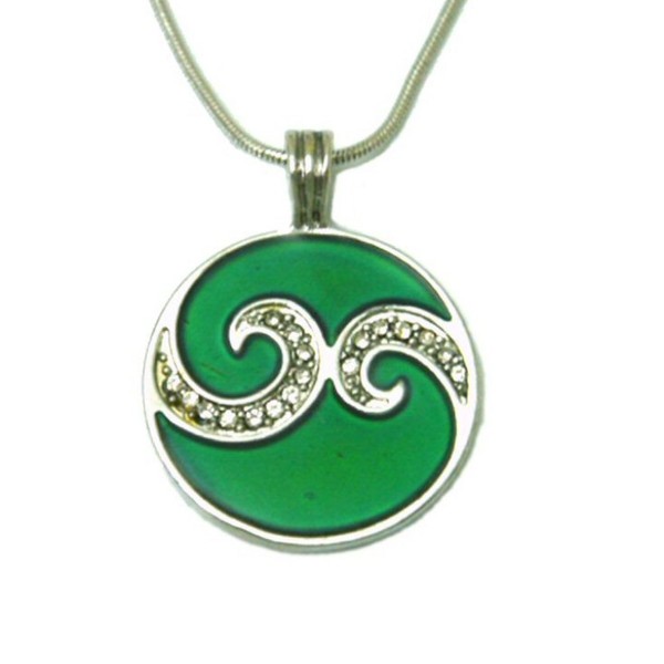 Tapp Collections™ Mood Pendant Necklace - Sea Wave with Crystals