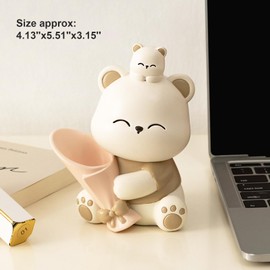 HEmlSkrona Home Decor Living Room with Cute Bear Orament Desk Decor,Flower Arrangements for Table (Brown)