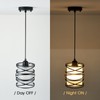 3 PACK Frosted Glass Pendant Light Fixtures 6.3Inch Spiral Metal