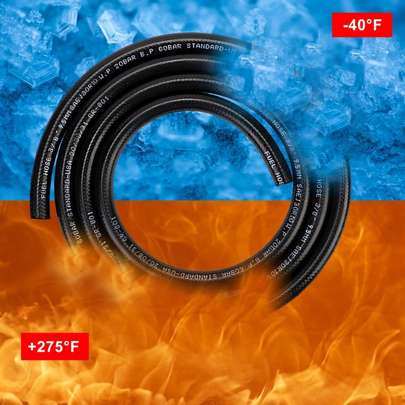 kuosbiu 1/4" Fuel Line Hose, 10FT SAE 30R10 300PSI High