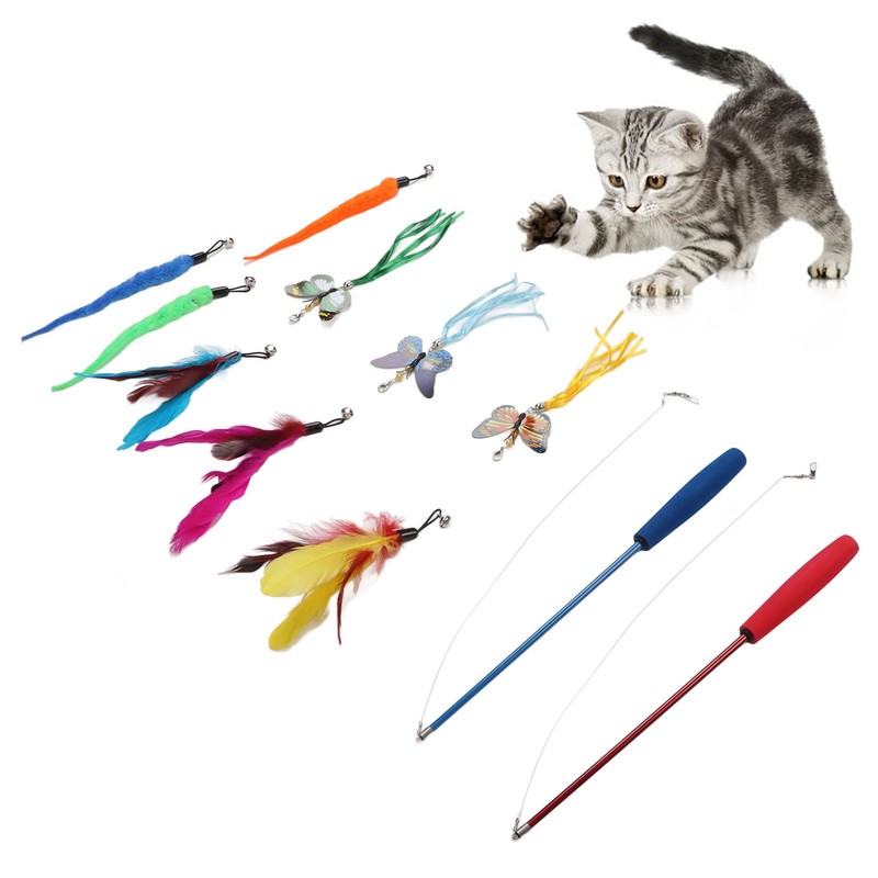 Funny Cat Feather Stick Interactive Thickening Lightweight Cat Feather Toys