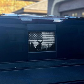 Decal Concepts American Flag Elk Forest Silhouette Rear Window See Through Accent Decal (Fits Silverado/Sierra 2019-2024)