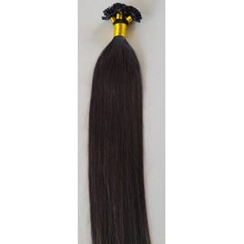 Hair Faux You 18" Remy Straight Pre bonded Keratin Flat Tip Human Hair Extensions 100 grams 100 strands Per Package Color #1B Off Black