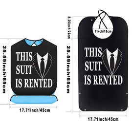 BWWKTOP - Baberos para novios y adultos, con recogedor de migas, protectores de ropa para novios y bodas, regalos para despedidas de soltera, regalo (traje se alquila)