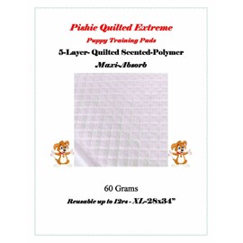 Pishie 150ct XL 28x34" Scented Quilted Extreme Puppy Pee Pads 5-Layers Reuse up to 12hr