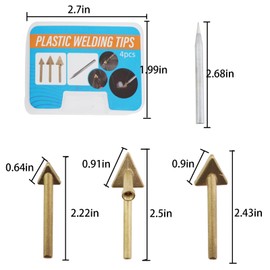 Caishun 4PCS Plastic Welding Replacement Cutter Tip Soldering Iron Gun Tip Triangle Head Welder Accessories Bumper Repair Tip for Repairing Sanding Bracket