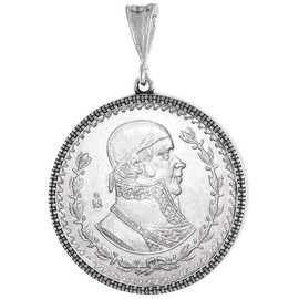 Sterling Silver Mexican 1 Peso Bezel 34 mm Coins Prong Back Illusion Edge Coin NOT Included