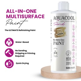 MAC paint - All In One Paint, Chalk Paint, Furniture, Cabinet, Countertop, Tile Paint, no primer or sanding needed. Matte finish. 16.9 Fl Oz (RAL 9010 Pure White)