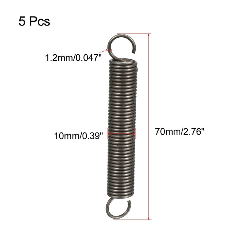 sourcing map 5Pcs Extended Tension Spring Wire Dia 0.047", OD