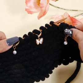9PCS Butterfly Stitch Markers for Knitting & Crocheting Enamel Cute Crochet Stitch Marker Butterfly Crochet Ring Charms Locking Crochet Markers for Weaving Sewing Accessories Jewelry Making