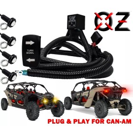 OZ-USA Amber Red LED Turn Signal Plug & Play Kit for Can-Am X3 Max RS Turbo RR Defender