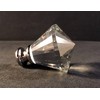 Lamp Finial-Crown Diamond Faceted Crystal Polished Chrome Base