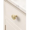 JIASENBAO 5 Pack Gold Cabinet Knobs Round Brushed Brass Drawer