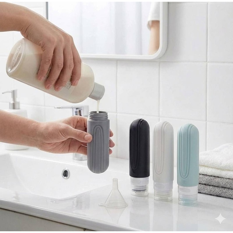 Travel Bottles Travel Set 2026 Triple Lid Leak Proof Shampoo