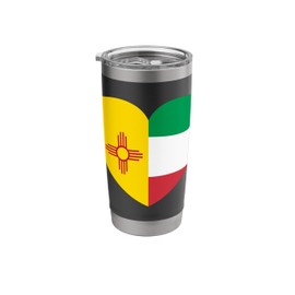 New Mexico and Italy Flags: Heart Shaped Unity Stainless Steel Insulated Tumbler