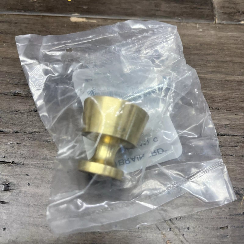 Brainerd Pedestal P42252W-117-C 1-1/8-in Brushed Brass RoundCabinet Knob 12 Pcs