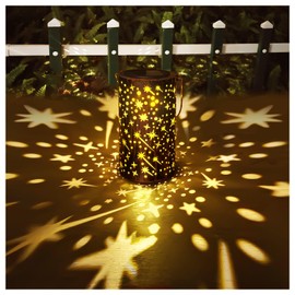 HUMIIEYE Solar Lantern Outdoor, Upgraded Dynamic Star Garden Decor, IP65 Waterproof Hanging Solar Powered Metal Decorative Lights Birthdays Gifts for Women Mom Christmas Patio Yard Lawn Porch Backyard