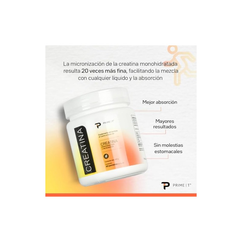 Primetech Nutrition Creatina Monohidratada Micronizada en Polvo 300 gr