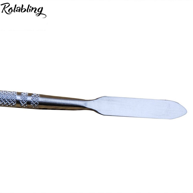 Rolabling Stainless Steel Makeup Spatula Double Sided Cosmetic Stirring Rod