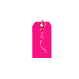 K-Kraft Gift Tags with String Options (#2 = 3.25 x 1.625 inches, PRE-Strung NEON Pink)