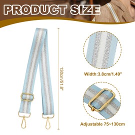 PATIKIL Purse Strap, Wide Shoulder Strap Adjustable Crossbody Bag Straps Universal Replacement Shoulder Bag Belt for Women's Handbags Canvas Guitar Bag Backpack, Light Blue