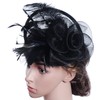 Women Ladies Fascinator Hat Feather Mesh Flower Wedding Party Hat