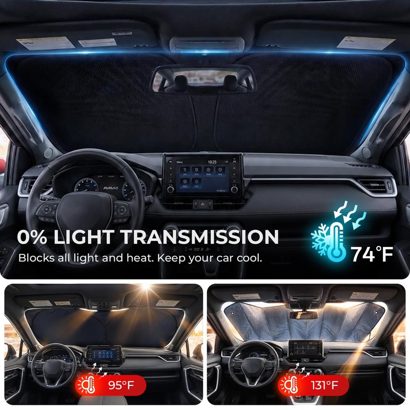[2026 Upgraded] DooGooCoo Windshield Sun Shade for Honda Pilot 2016-2025