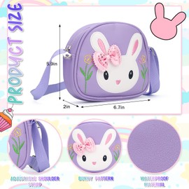 LJCTULY Toddler Purse-Small Kids Purse, Girls Bunny Purse, Little Girl Purse-Birthday Gifts Purse for Girls, Purple, Casual