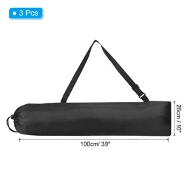 PATIKIL 38x10" Camping Chair Replacement Bag Set of 3 Nylon Folding Camping Chair Carrying Bag Outdoor Camping Tripod Case Bag Black