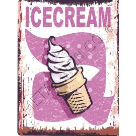 small ICE CREAM SOLD HERE METAL SIGN RETRO VINTAGE STYLE farm shop coffee shop kitchen bar pub wall art office games room cafe