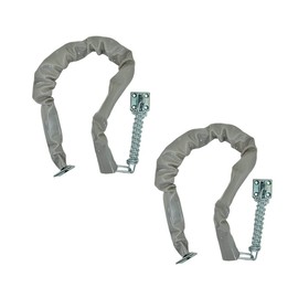 QCAA Extra Heavy Storm Door Chain Check, 25-1/2" Length, Zinc Die Cast Bracket, Satin Chrome, Steel Hook, Plastic Tube, 2 Pack, Made in Taiwan