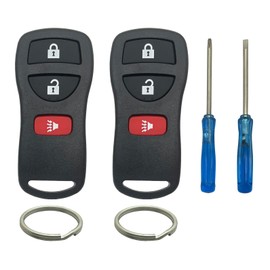 Key Fob Shell Case Fits for Nissan Xterra Titan Armada Frontier 2002-2019 Quest Sentra Murano Pathfinder Versa Infiniti FX35 FX45 QX4 KBRASTU15 CWTWB1U733 (2 Black)