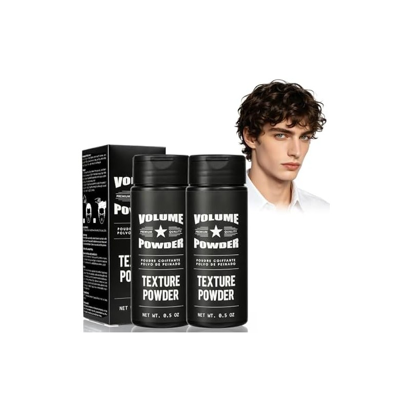 2PCS Polvo Texturizador Cabello Hombre,Polvo para Peinar Hombre
