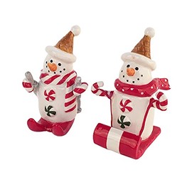 Blue Sky Clayworks 21034 Marshmallow Snowman Salt and Pepper Set