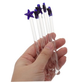MUCKLILY Glass Stirrers for Drinks Sticks Mixing Stirrers Cocktail Stirrers Coffee Stick Glass Stick Hot Drink Pack of 5
