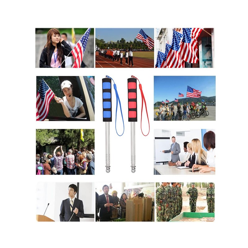Telescopic Flag Pole, 2 Pieces, Handheld Flag Pole, Stainless Steel