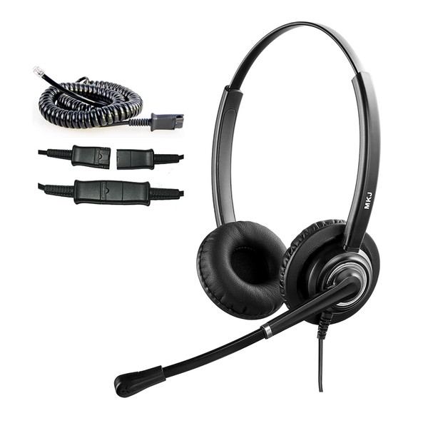 MKJ Cisco Headset with Microphone Noise Cancelling Dual Ear RJ9