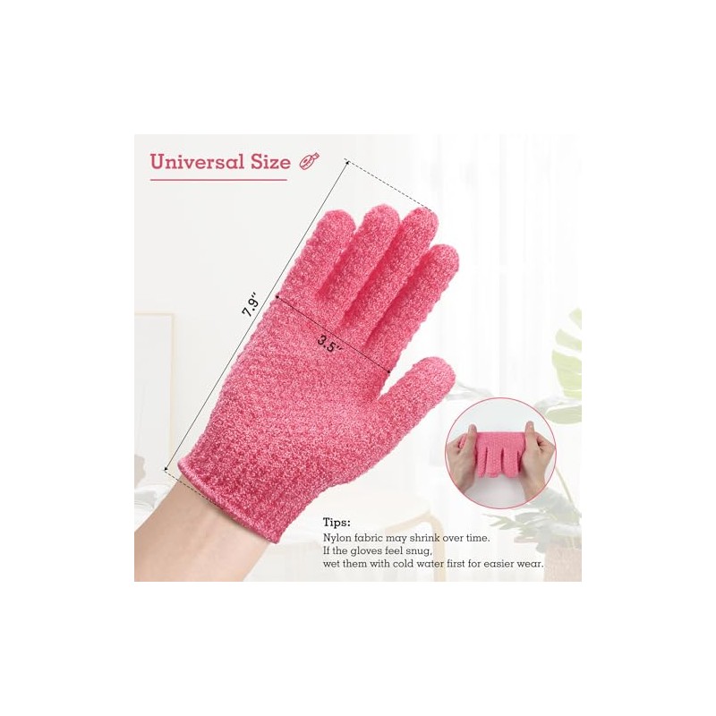Evridwear Exfoliación Eficaz Guantes Exfoliantes Nailon Doble Textura Eliminan Suavemente