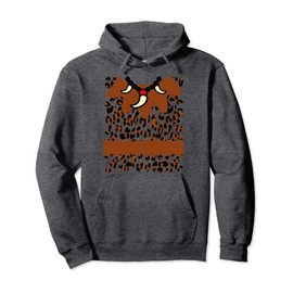 Cavewoman Sabre Tooth Necklace Leopard Print Costume Pullover Hoodie